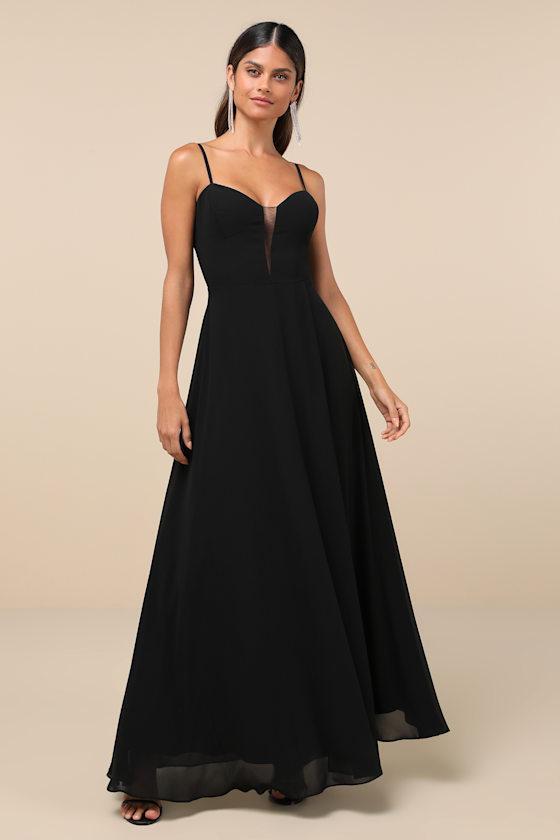 Stunning Grace Black Cutout A-Line Maxi Dress Product Image