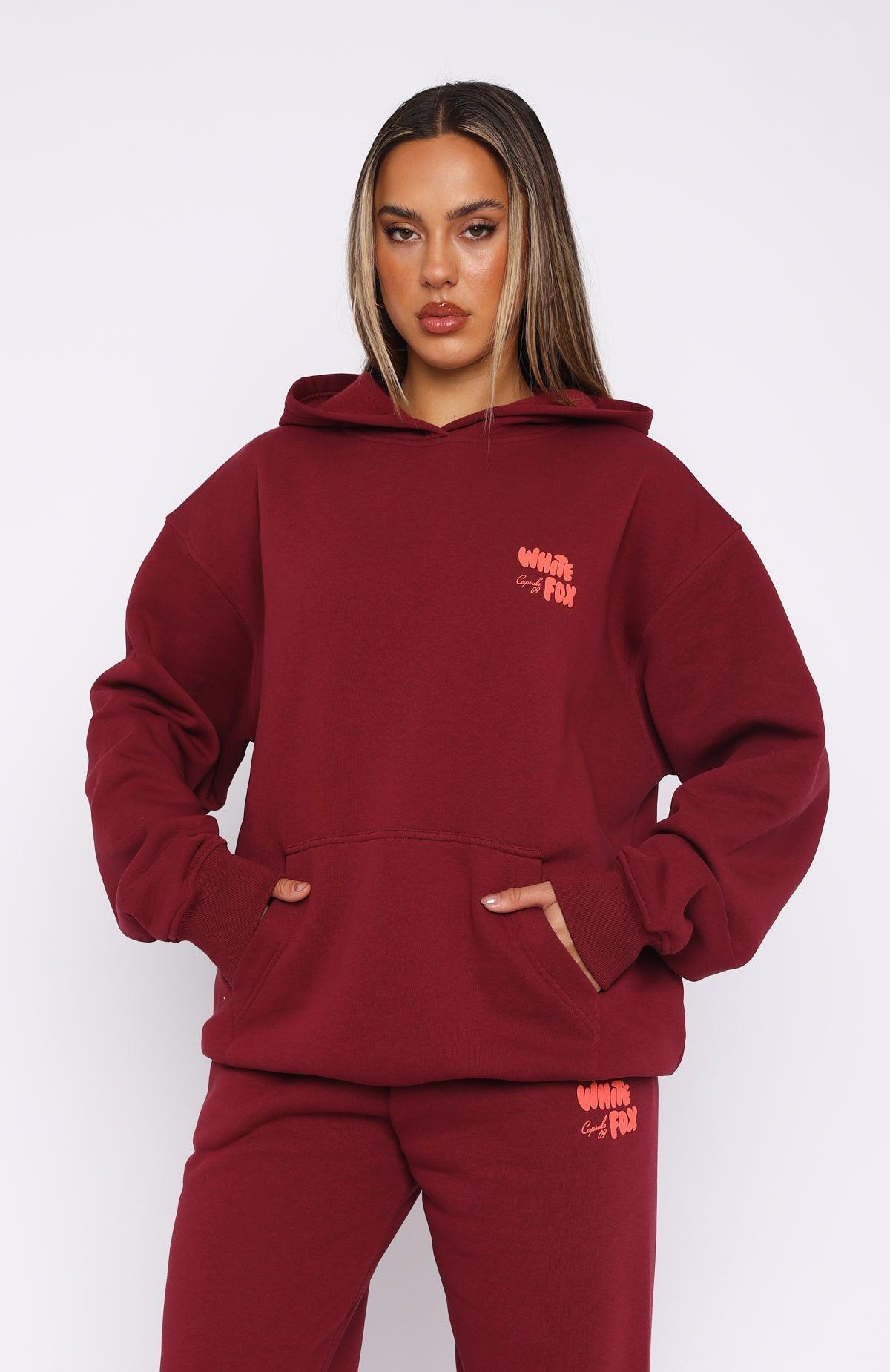 Capsule 9 Star Of The Moment Oversized Hoodie Burgundy Product Image