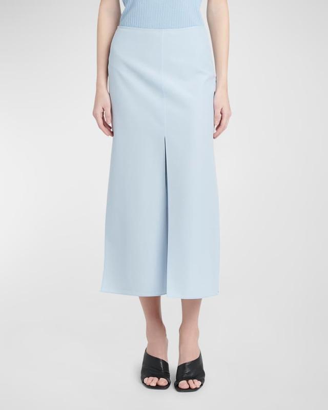 Wool Silk Slit Midi Skirt  Product Image