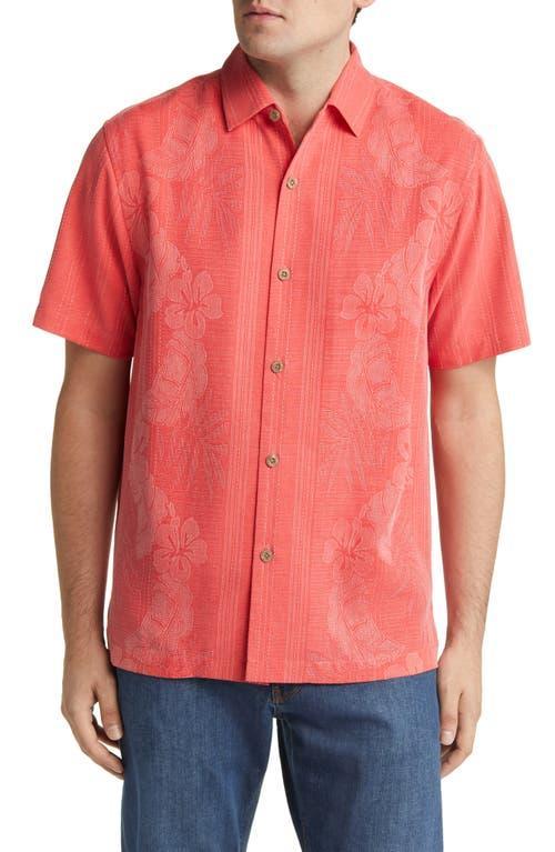 Tommy Bahama Bali Border Floral Jacquard Short Sleeve Silk Button-Up Shirt Product Image