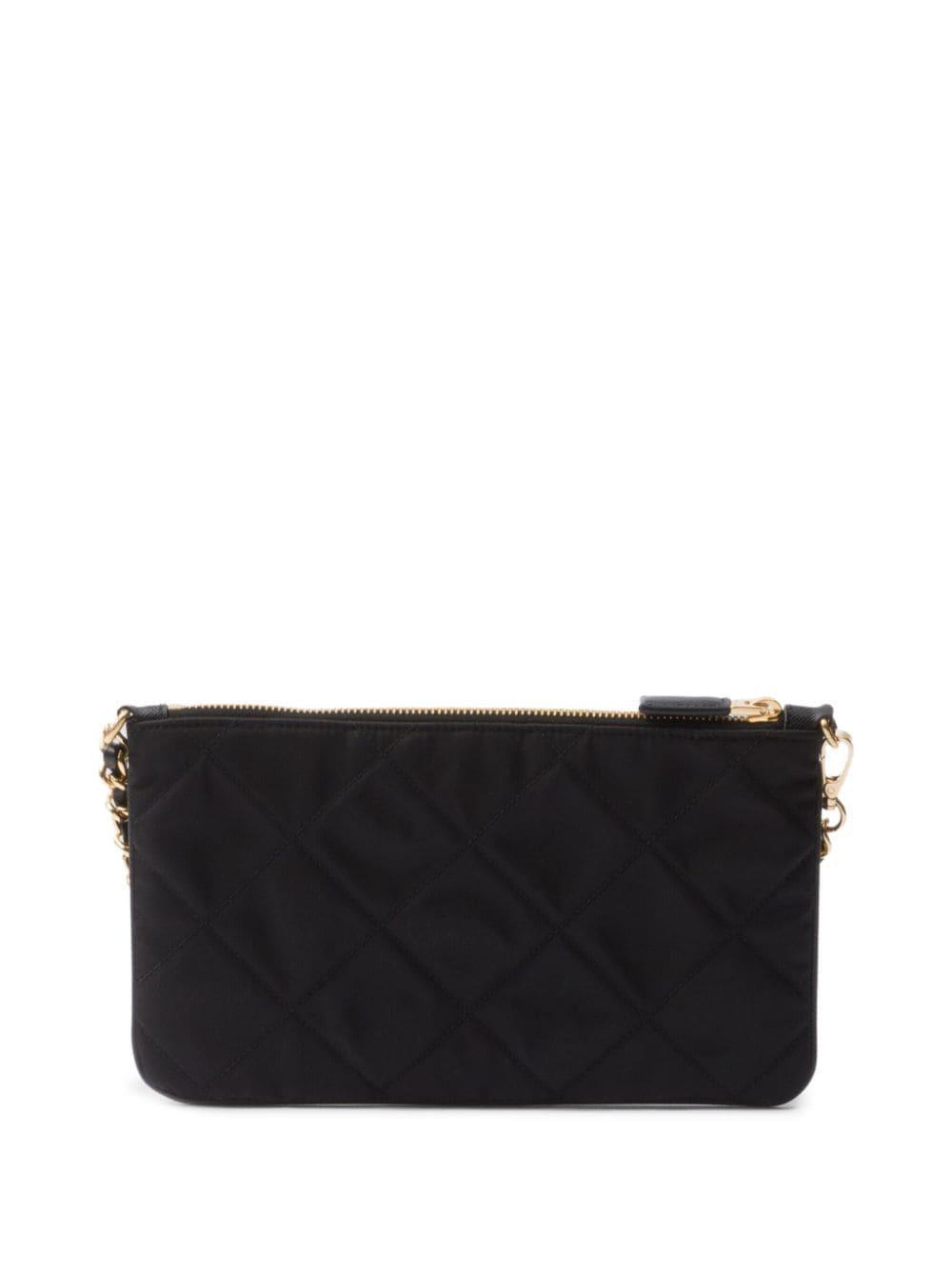 Quilted Re-nylon Pouch In Black Product Image