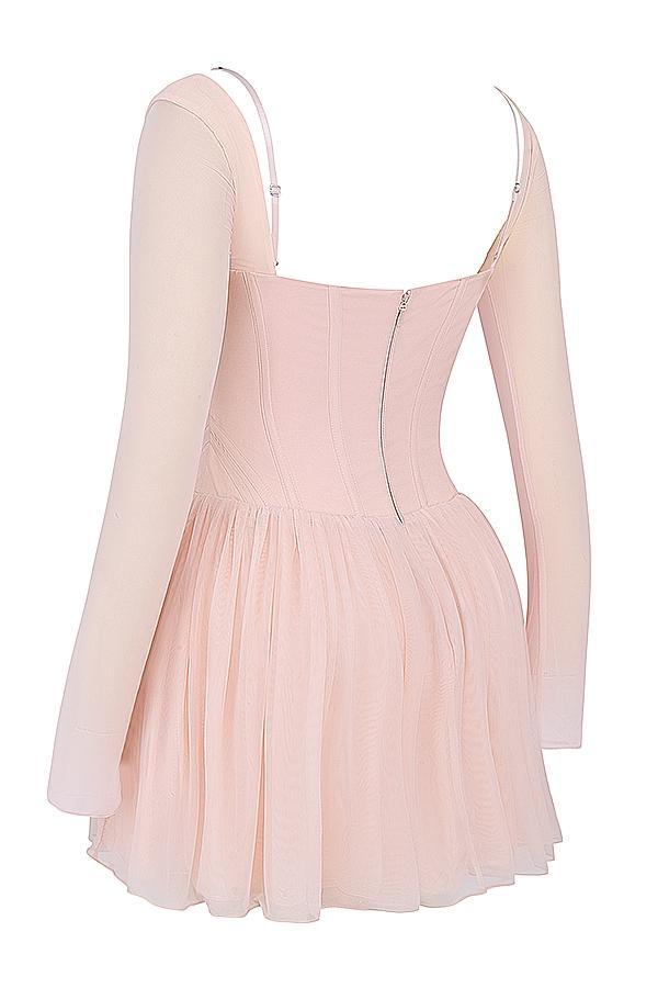 Vivi Soft Peach Corset Mini Dress Product Image