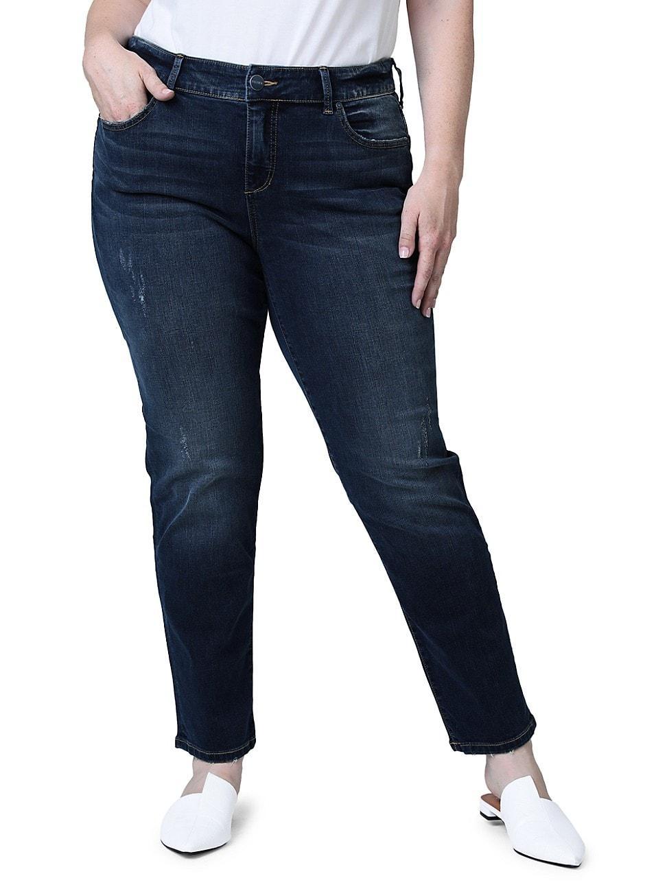 Womens Mid-Rise Slim-Fit Jeans Product Image