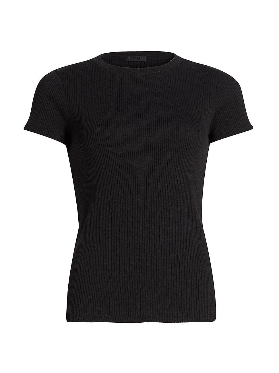 Womens Rib-Knit Short-Sleeve T-Shirt product image