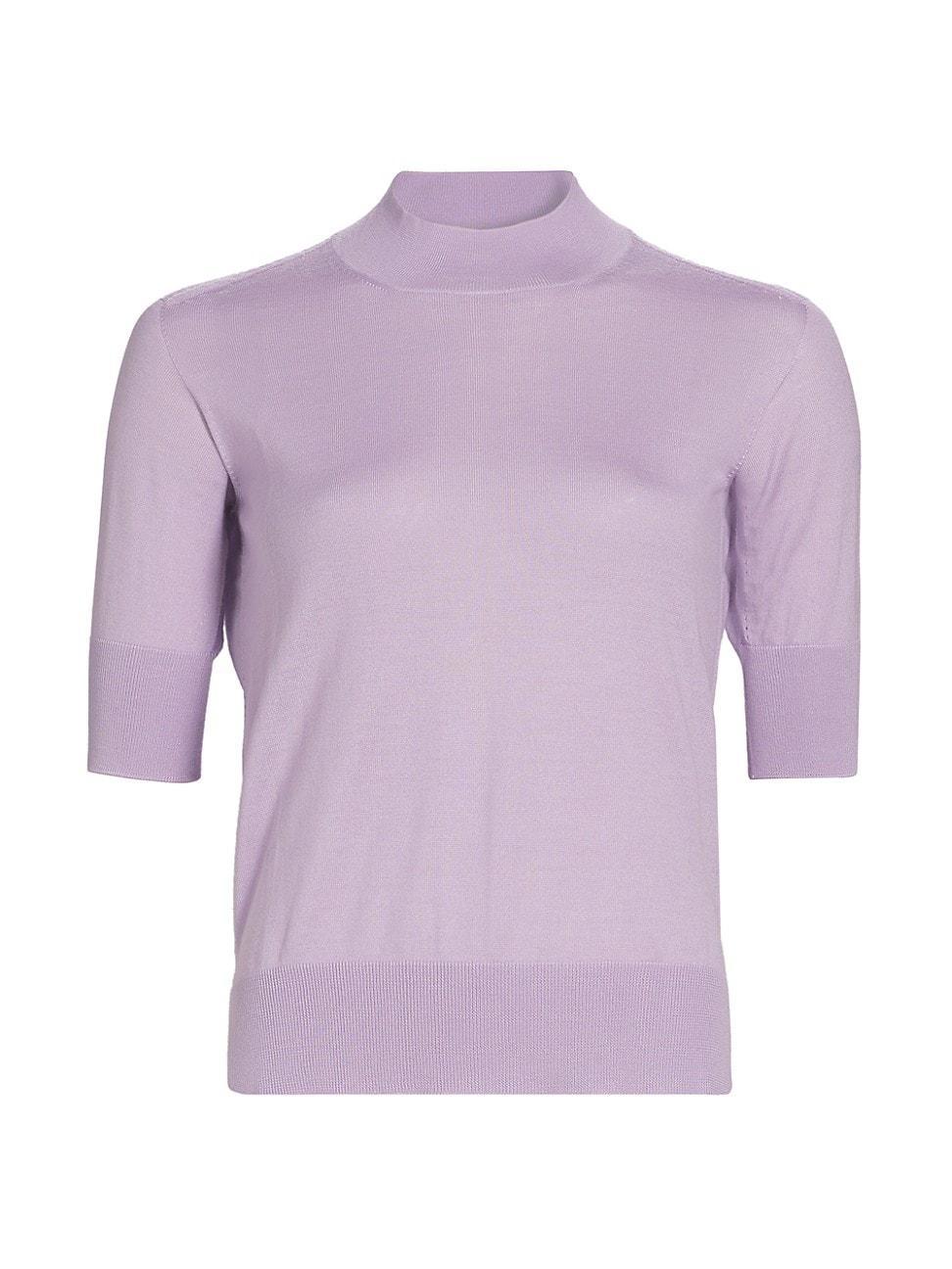 Womens Luxe Blend Rib-Knit Trim Top Product Image