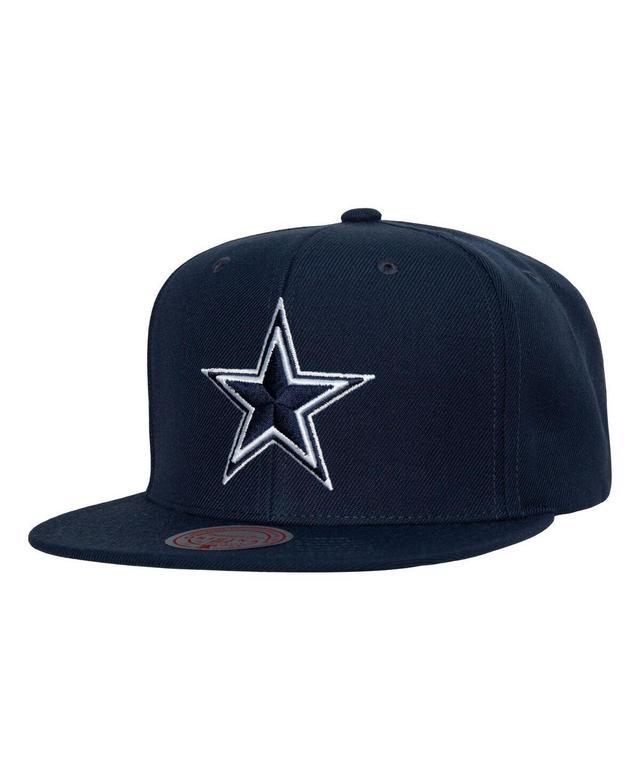 Mens Mitchell & Ness Navy Dallas Cowboys Team Ground Snapback Hat Product Image