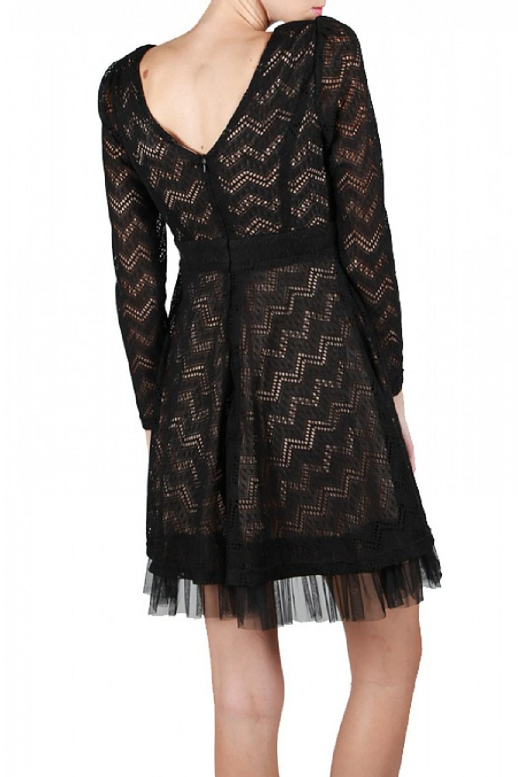 Black Lace Crystal Accent Dress Product Image