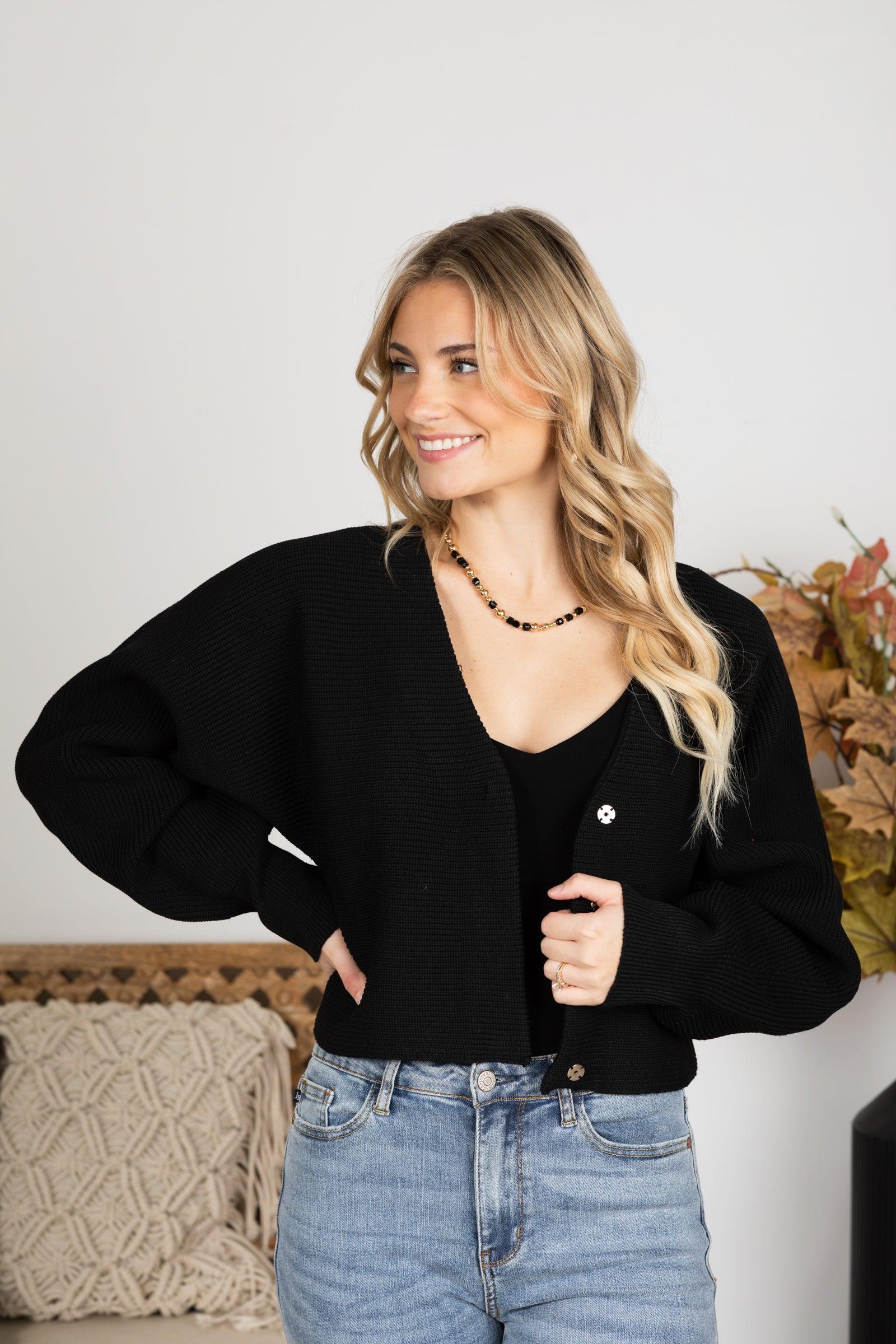 V-Neck Ribbed Cardigan Product Image