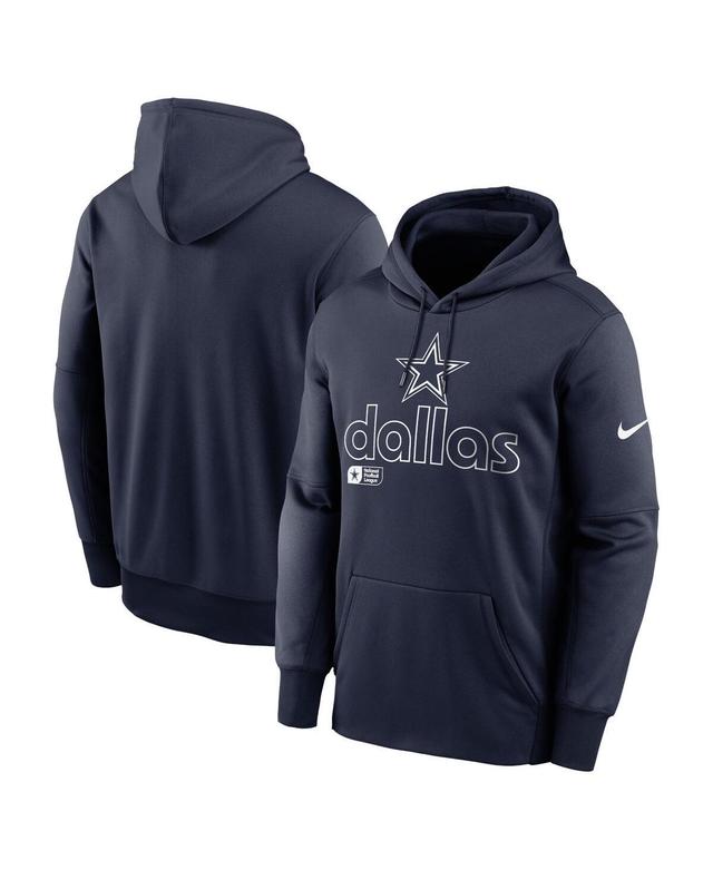 Nike Mens Navy Dallas Cowboys Performance Pullover Hoodie Product Image