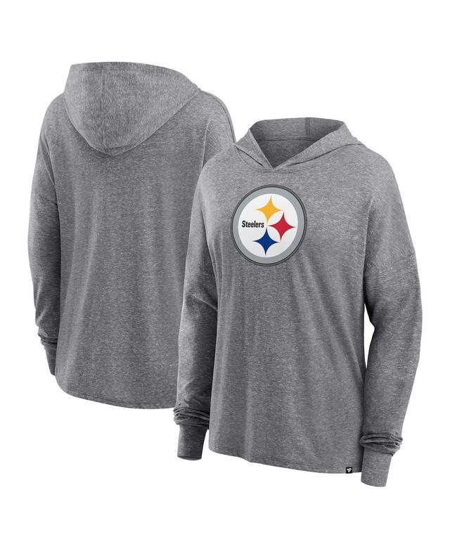 Womens Fanatics Heather Gray Pittsburgh Steelers Cozy Primary Pullover Hoodie Product Image