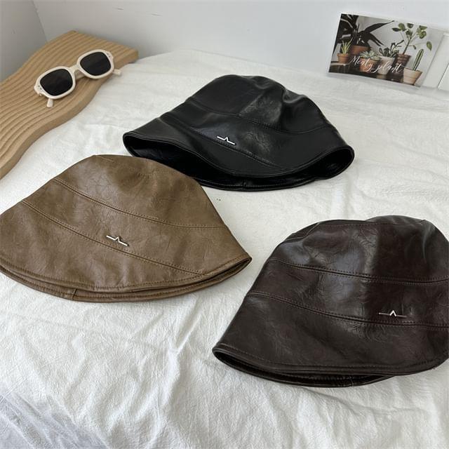 Faux Leather Bucket Hat Product Image