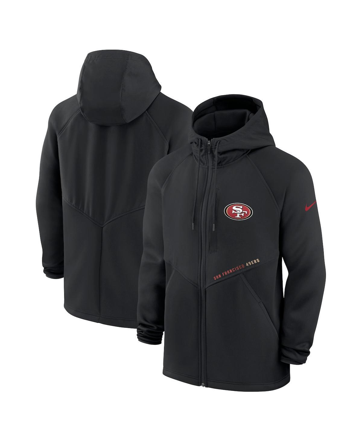 Nike Mens Black San Francisco 49ers Spacer Raglan Performance Full-Zip Hoodie Product Image