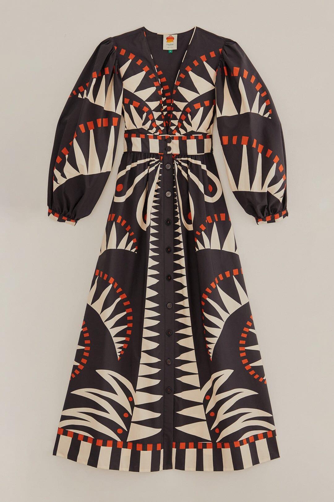 Black Coconut Grove Puff Sleeve Maxi Dress Product Image