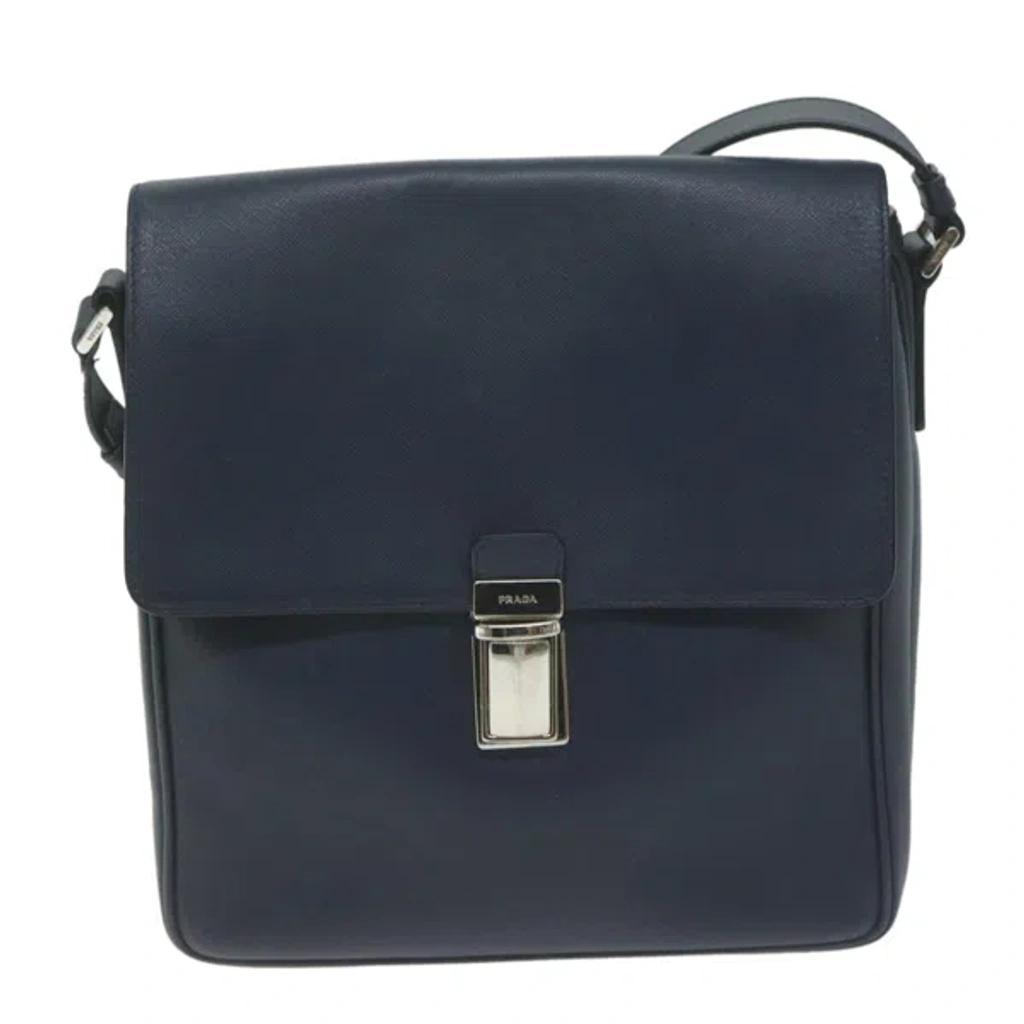 Saffiano Leather Shoulder Bag () In Navy Product Image