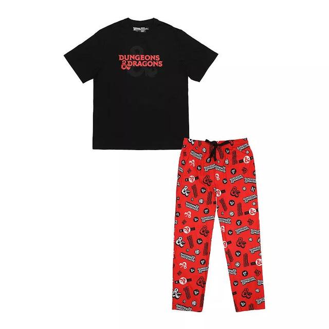 Mens Dungeons & Dragons Logo Pajama Top & Pajama Bottom Set Product Image