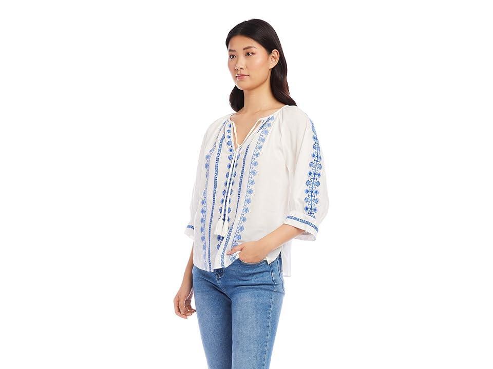 Karen Kane Embroidered Top (Off Women's Clothing Product Image