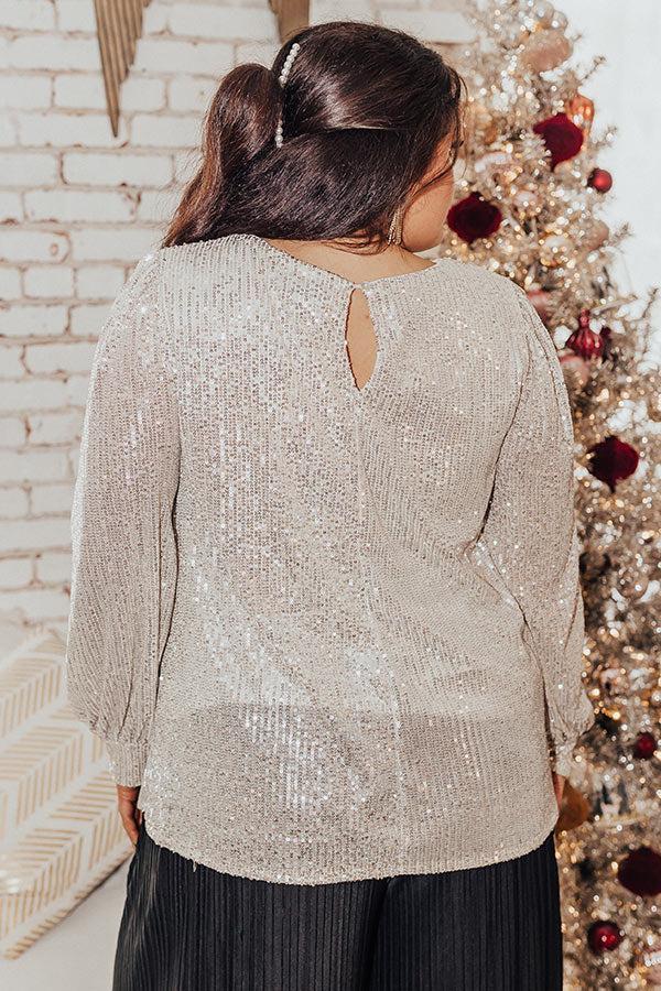 Seriously Swept Away Sequin Top In Champagne Curves Product Image