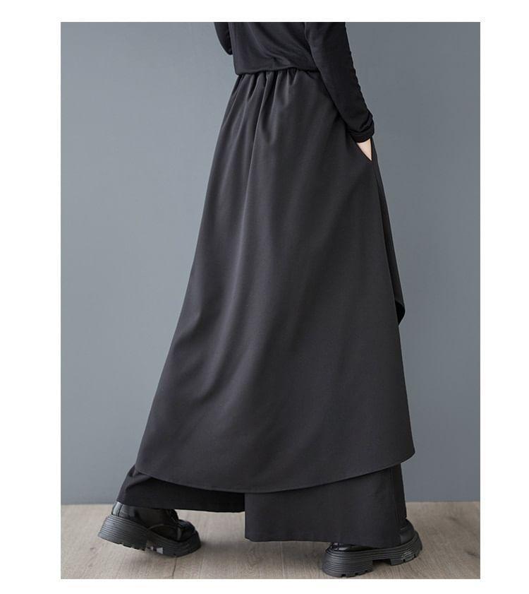 High Waist Plain Panel Culottes Product Image