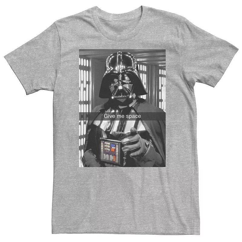 Big & Tall Star Wars Vader Give Me Space Photo Tee, Mens Athletic Grey Product Image