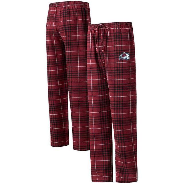 Mens Concepts Sport Burgundy/Black Colorado Avalanche Concord Flannel Sleep Pants Product Image