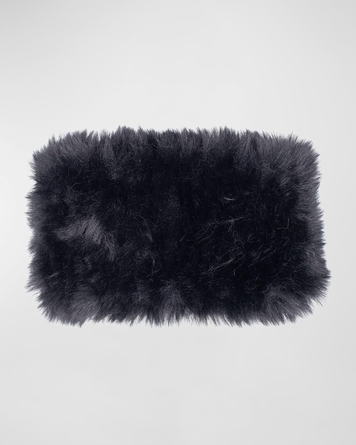 Womens Faux Fur Stretch Knit Headband/Scarf Product Image