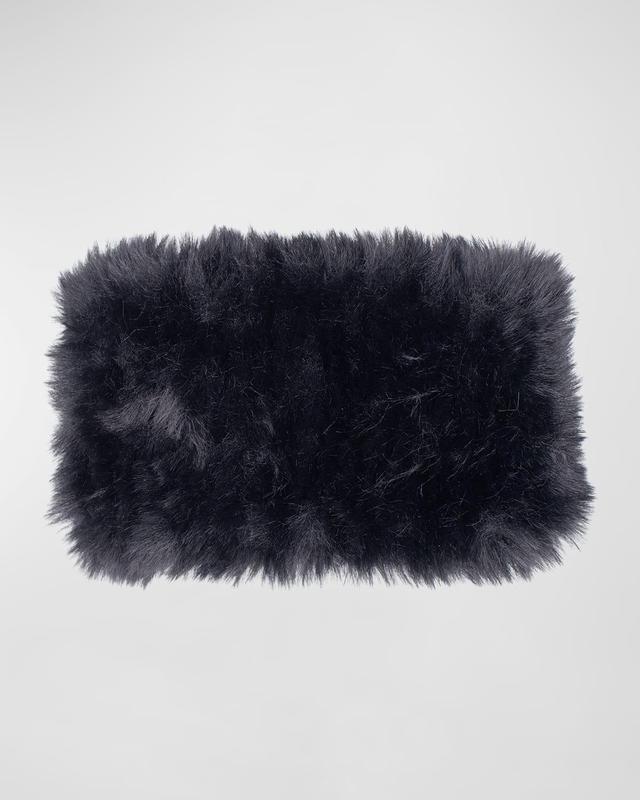 Womens Faux Fur Stretch Knit Headband/Scarf Product Image