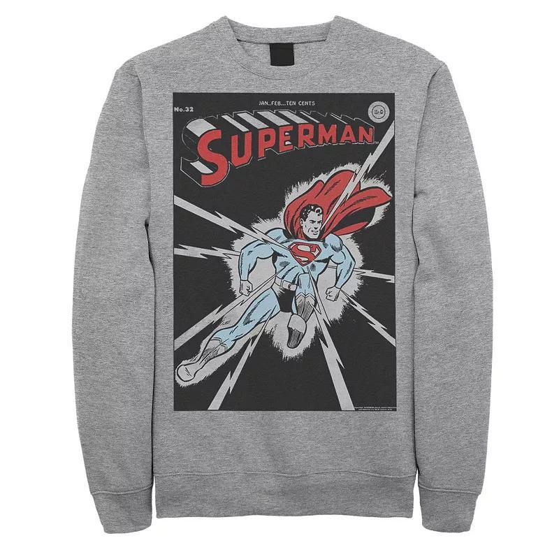 Mens DC Comics Superman No. 32 Comic Cover Poster Fleece Sweatshirt Athletic Grey Product Image