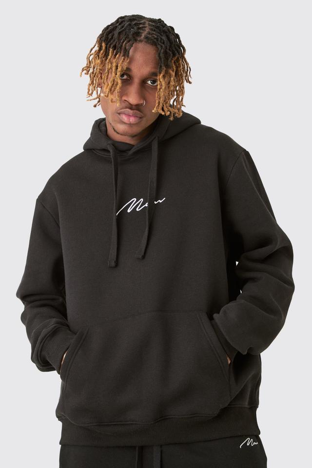 Tall Basic Man Signature Hoodie In Black | boohooMAN USA Product Image