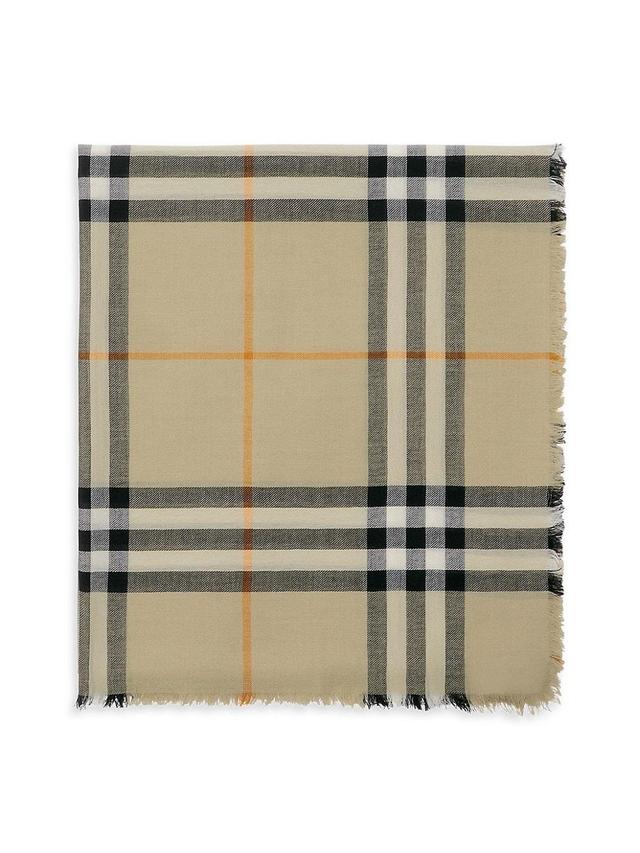 Womens Giant Check Wool Scarf Product Image