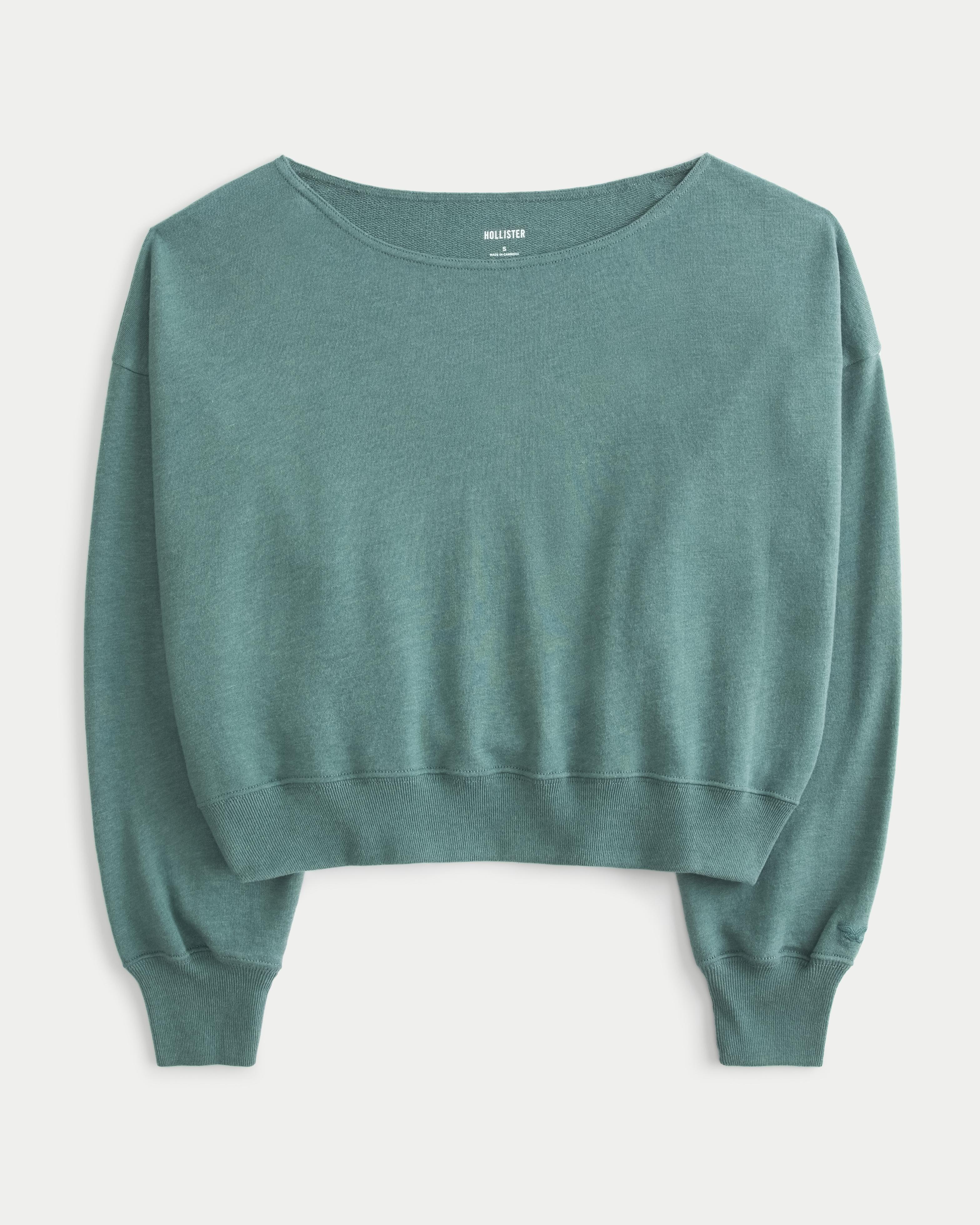 Easy Off-the-Shoulder Terry Sweatshirt Product Image