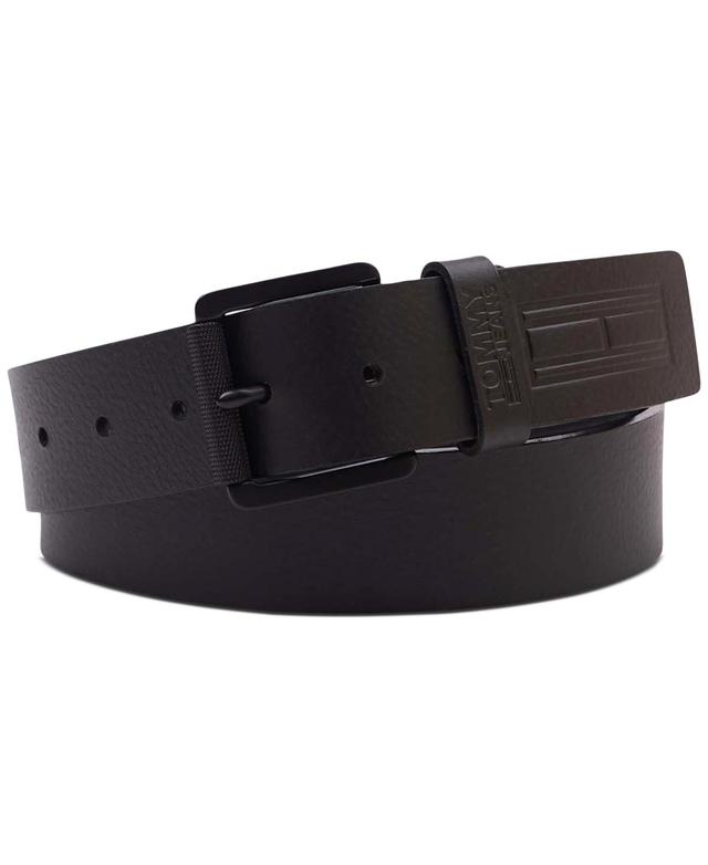 Tommy Hilfiger Mens Flag Embossed Leather Jean Belt Product Image