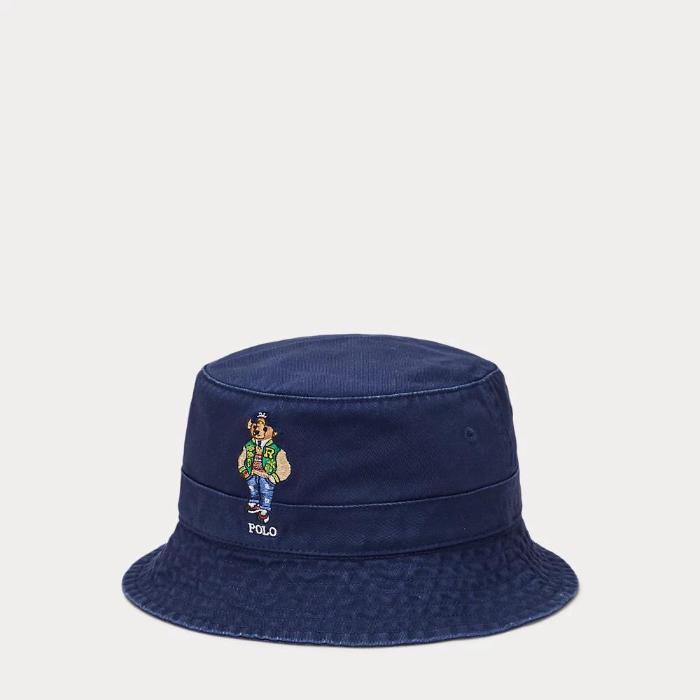 POLO RALPH LAUREN Men's Polo Bear Twill Bucket Hat In Newport Navy Product Image