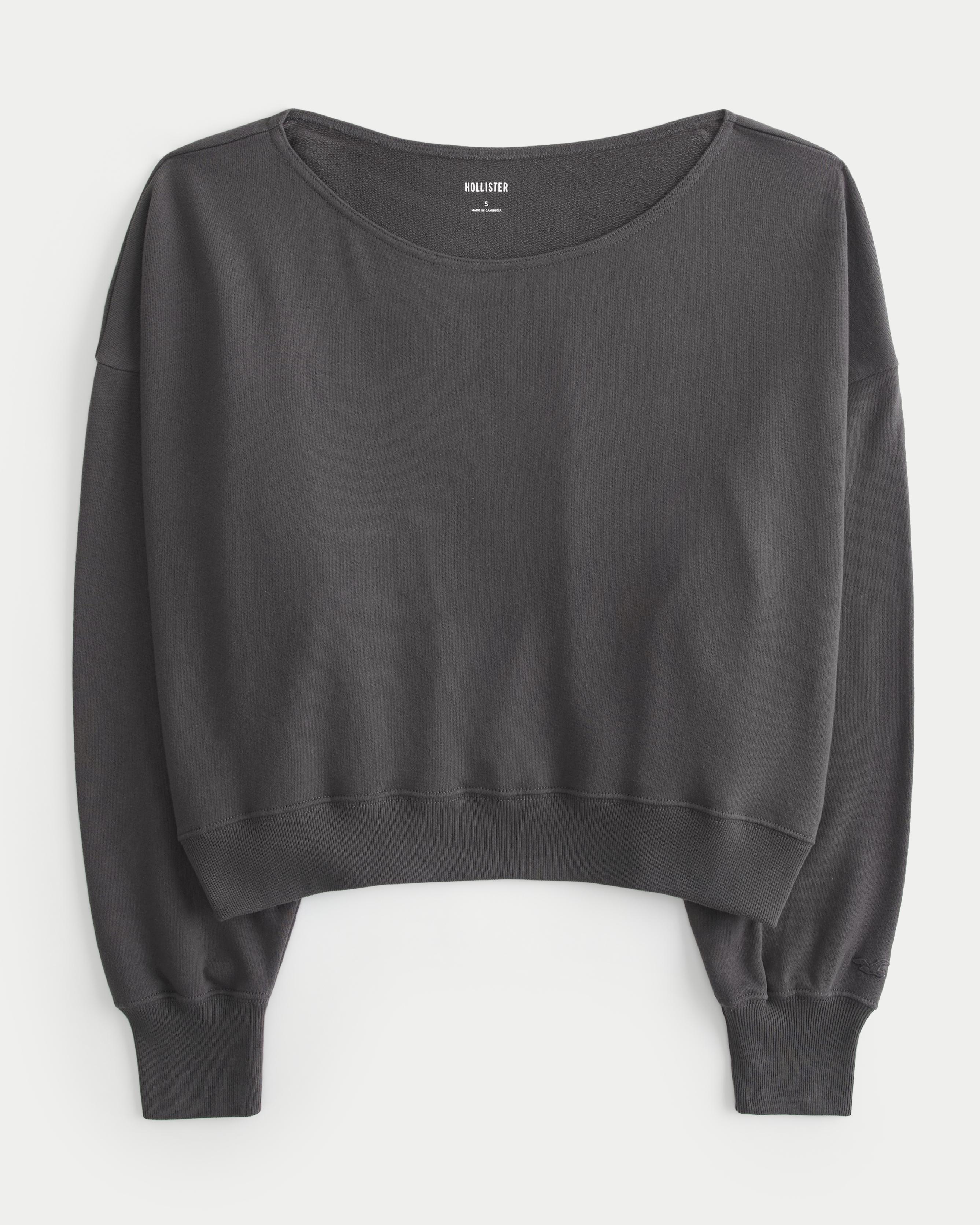 Easy Off-the-Shoulder Terry Sweatshirt Product Image