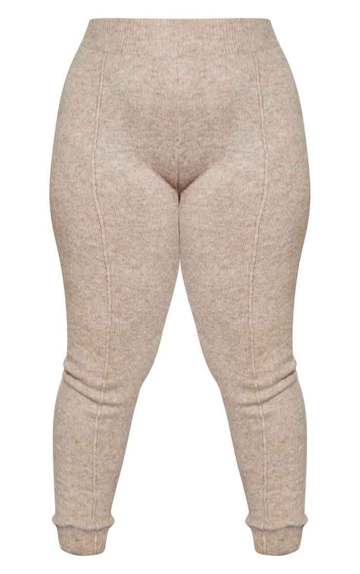 Plus Oatmeal Knitted High Waisted Leggings Product Image