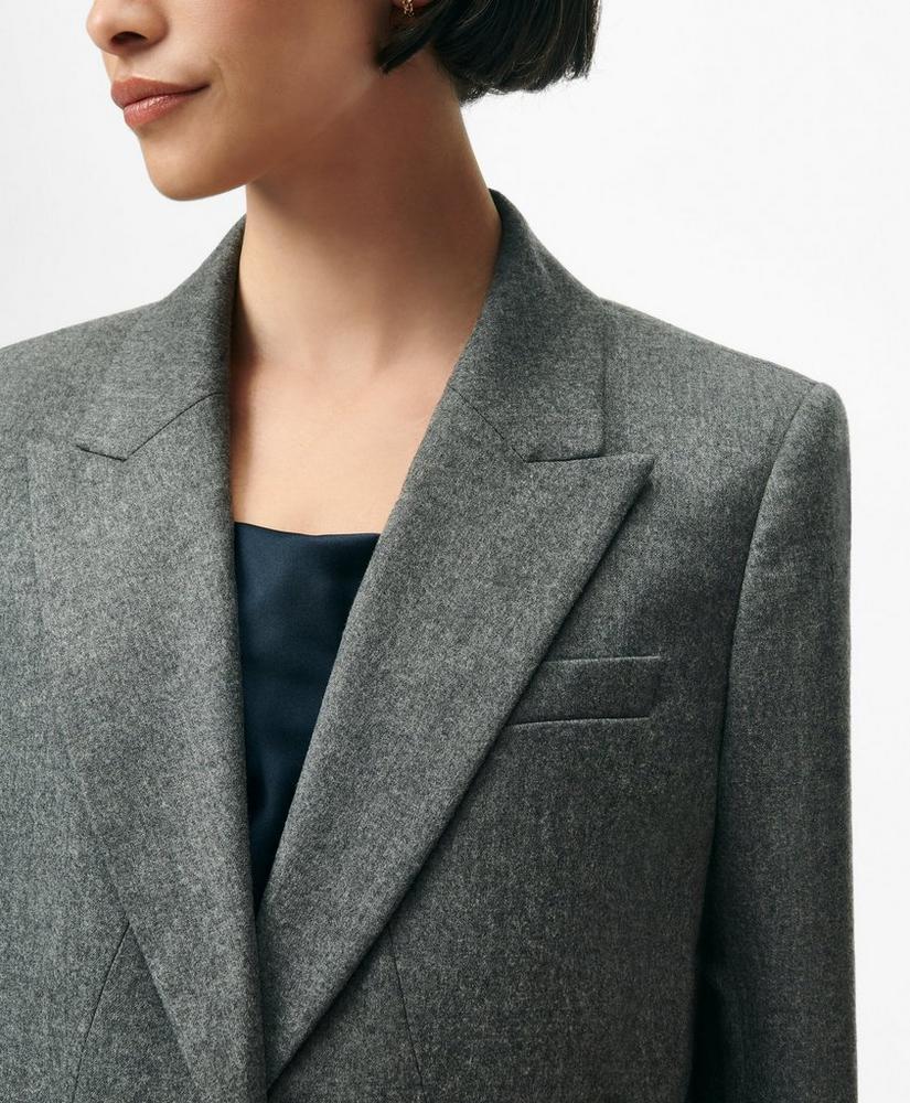 Peak Lapel Jacket in Flannel Wool Product Image