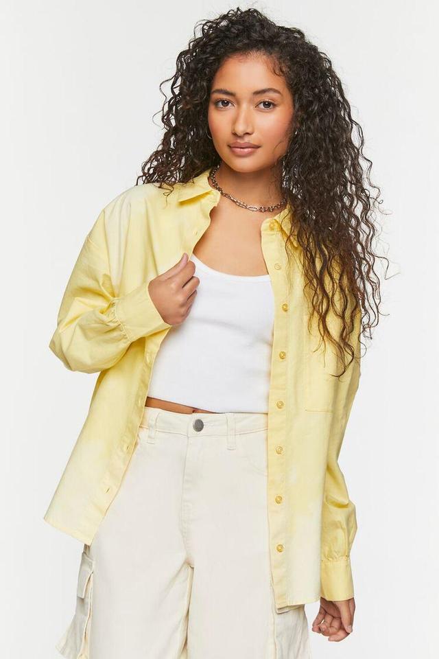 Bleach Dye Long-Sleeve Shirt | Forever 21 Product Image