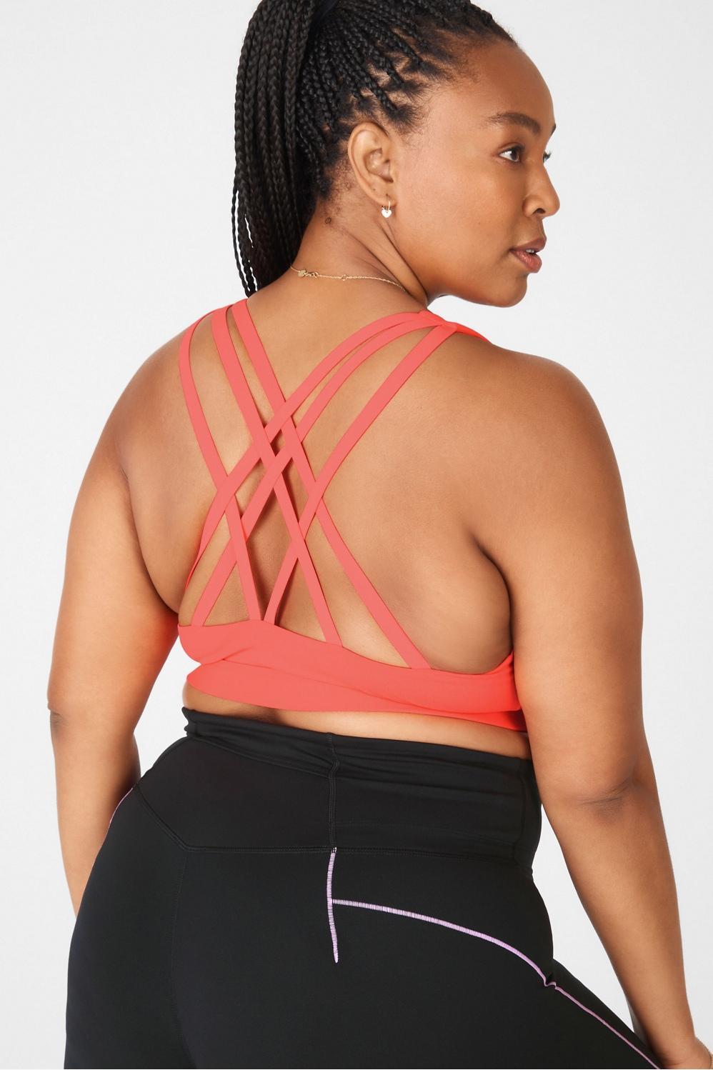 Fabletics Kessler Medium Impact Sports Bra III Womens pink plus Size 4X Product Image