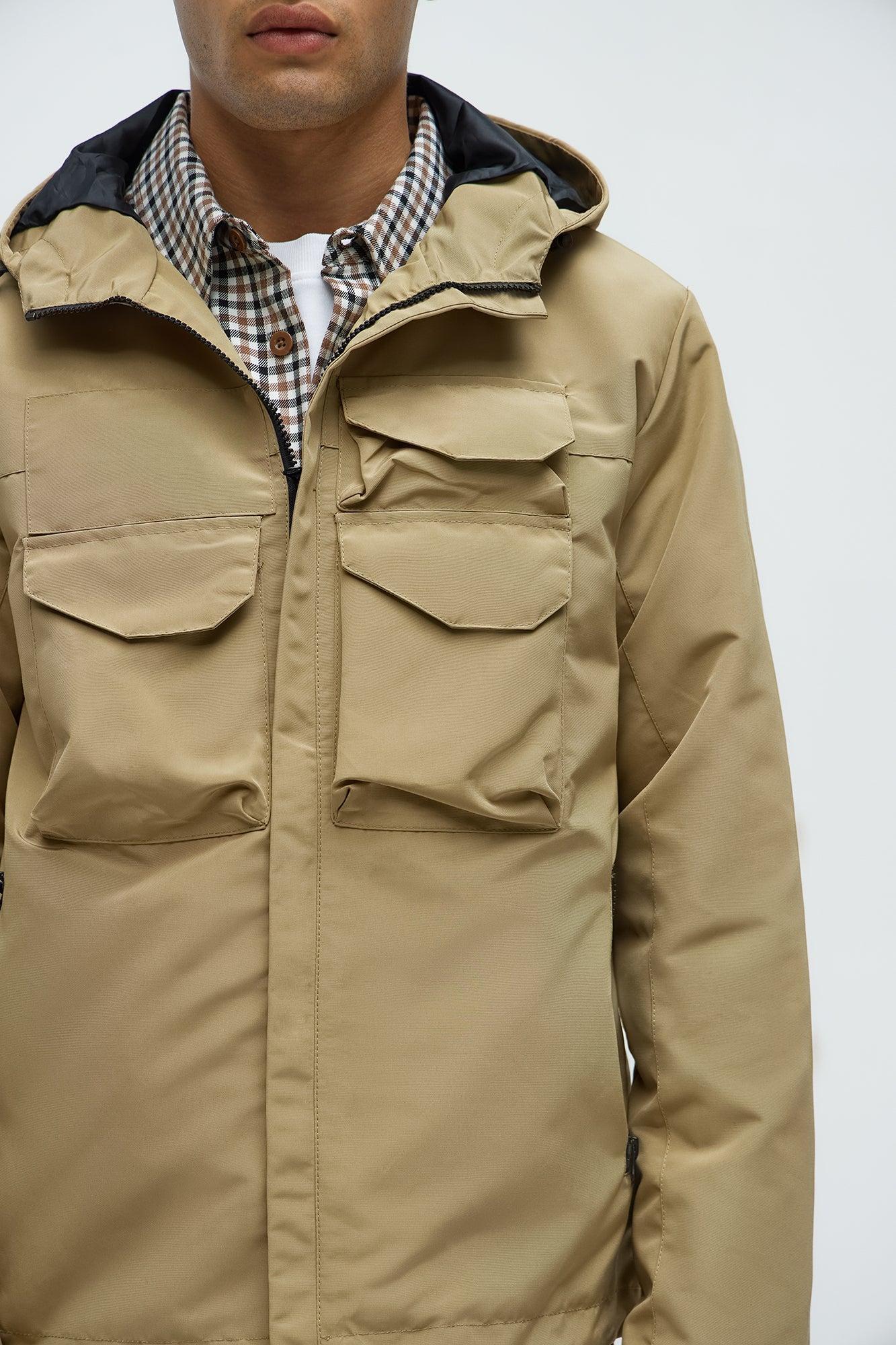 Centered 4 Pocket Anorak Jacket - Khaki Product Image