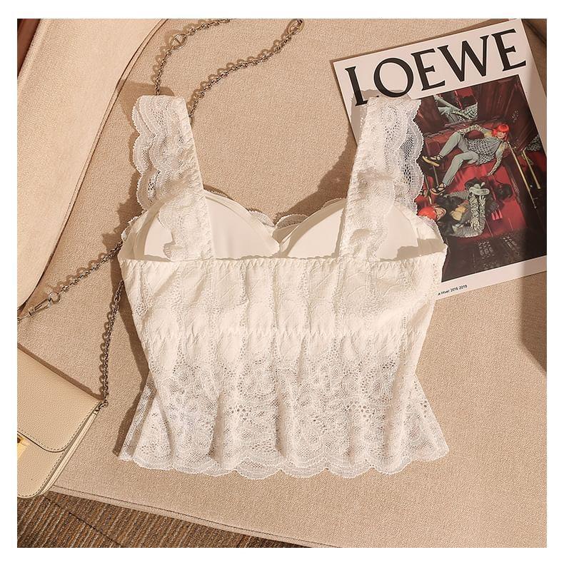 Sleeveless Lace Crop Top Product Image