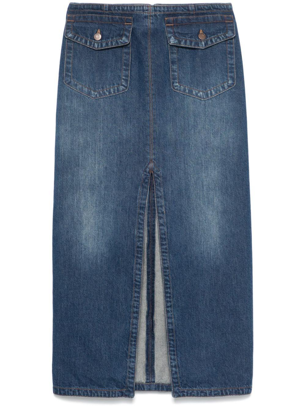 CHLOÉ Denim Midi Skirt In Blue product image