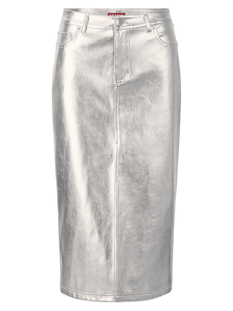 Womens Oaklyn Metallic Midi-Skirt Product Image