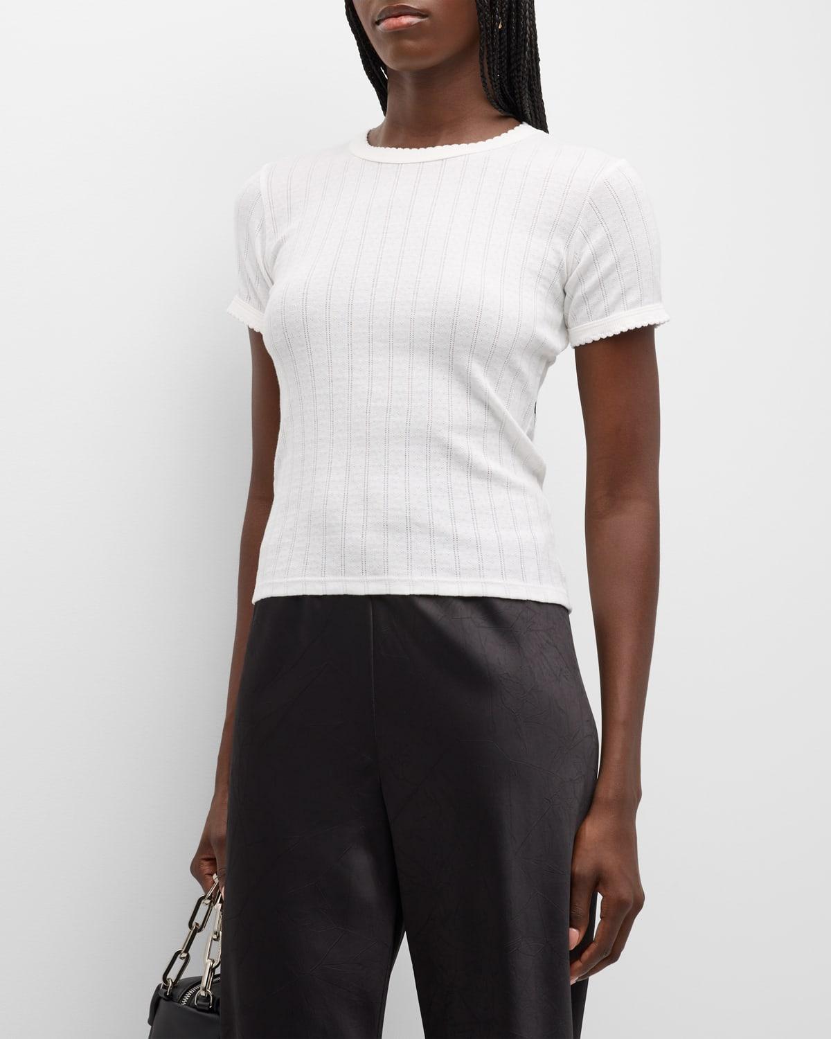 Leset Pointelle Short Sleeve Tee | Shopbop Product Image