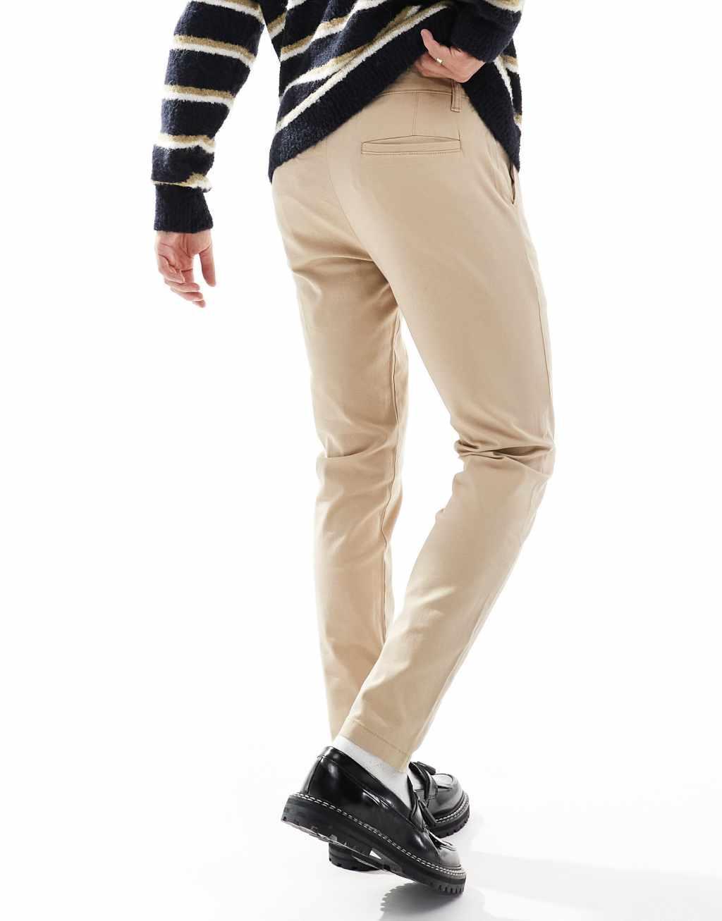 ASOS DESIGN Essential skinny chinos in beige Product Image