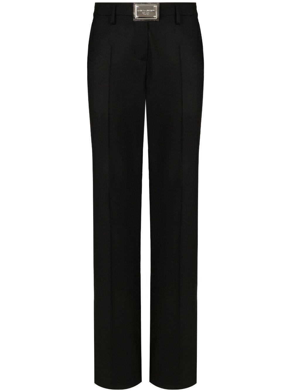 Logo-plaque Straight-leg Trousers In Black Product Image