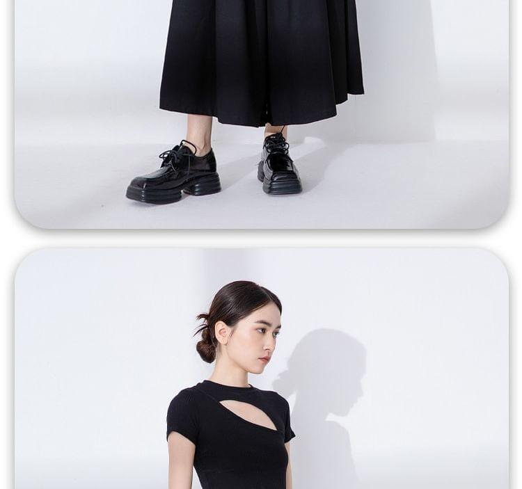 Drawstring Waist Plain Cropped Culottes Product Image