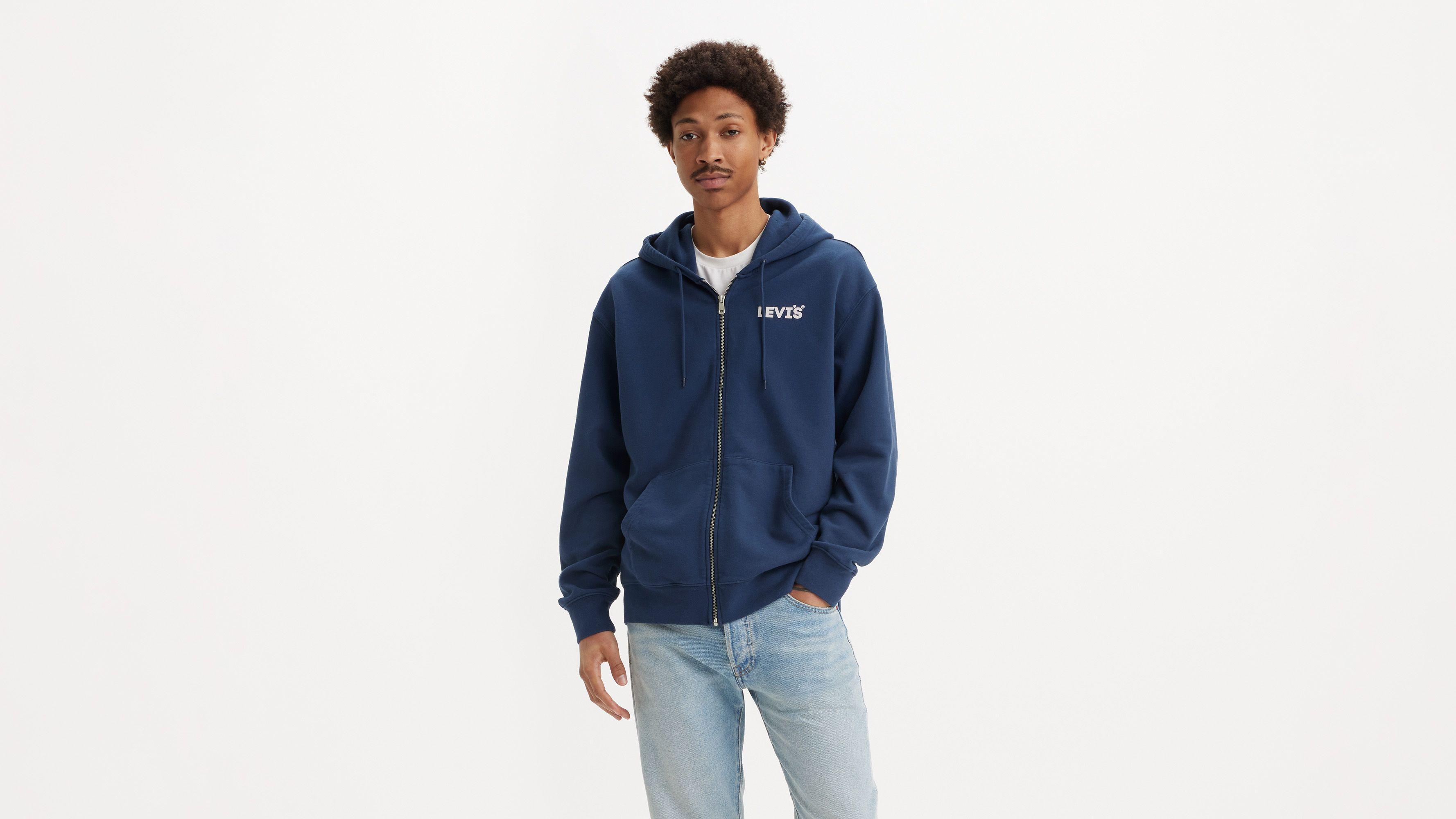 Relaxed Fit Graphic Zip-Up Hoodie Sweatshirt Product Image