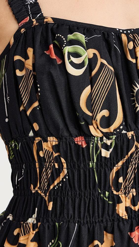 KITRI Isobel Black Cygnus and Lyra Print Midi Dress | Shopbop Product Image