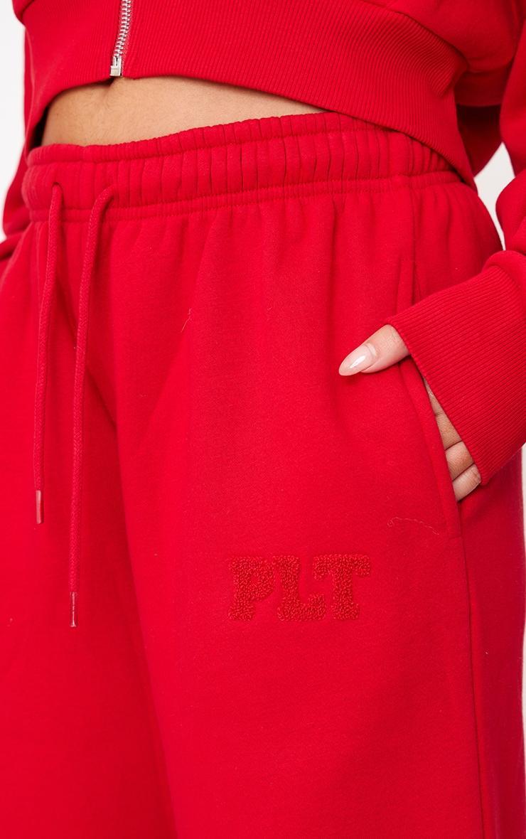 PRETTYLITTLETHING Red Borg Graphic Wide Leg Sweatpants Product Image