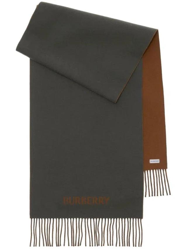 BURBERRY Reversible Cashmere Scarf In Grey Product Image