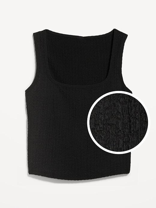 Square-Neck Textured Tank Top Product Image